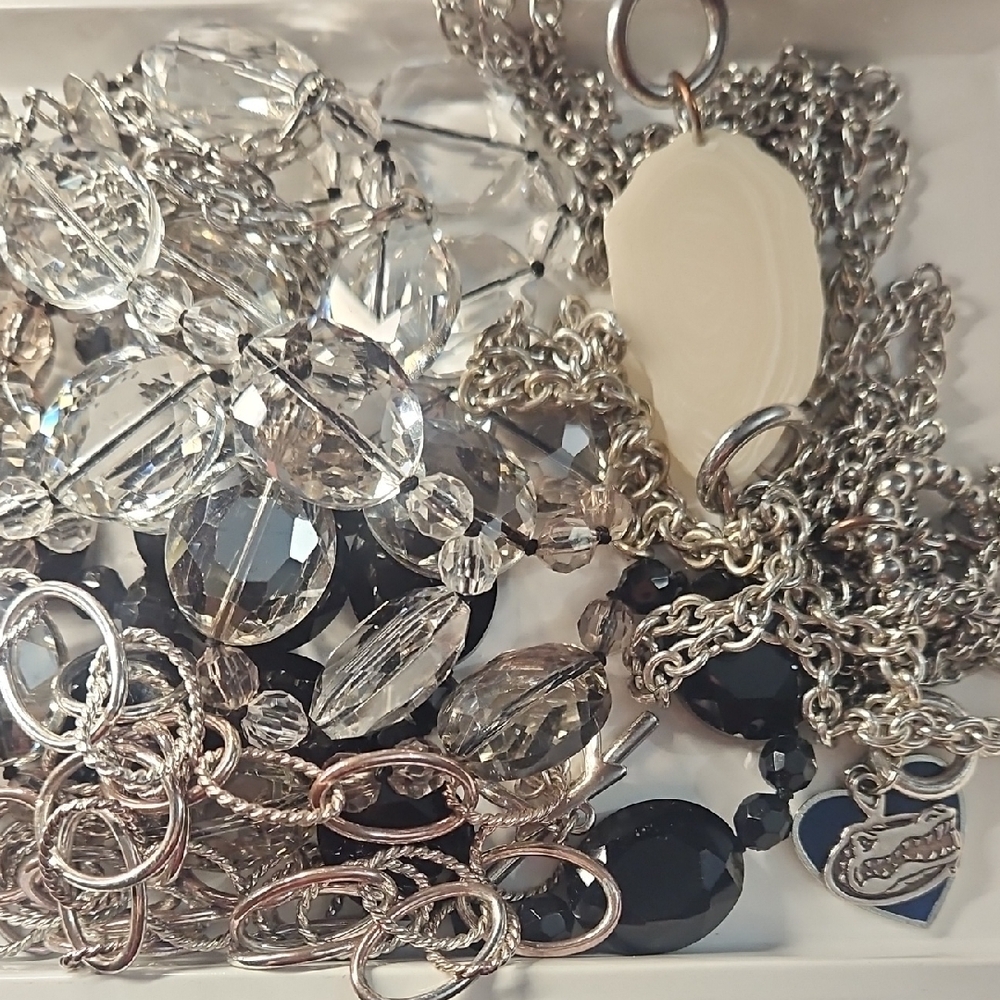 White House Black Market Silver and Crystal Necklace Bundle - Picture 2 of 15